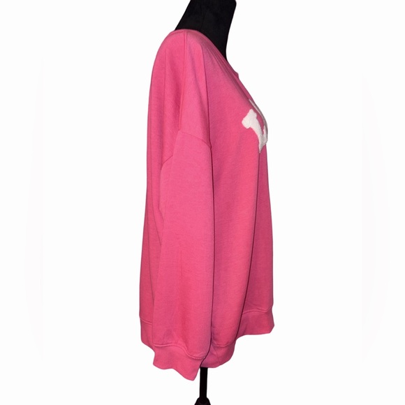 🆕💜 Workshop Republic LOVE Pink Graphic Sweatshirt Cozy Stretch Knit Women’s 2X - Picture 4 of 9